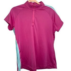 EPNY Totally Pink Golf Polo Women's Large 1/4 Zip Performance Athletic Top